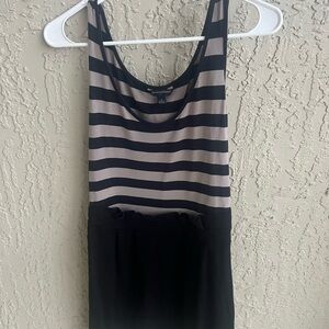 Striped Tank Bodice Black Skirt Dress
